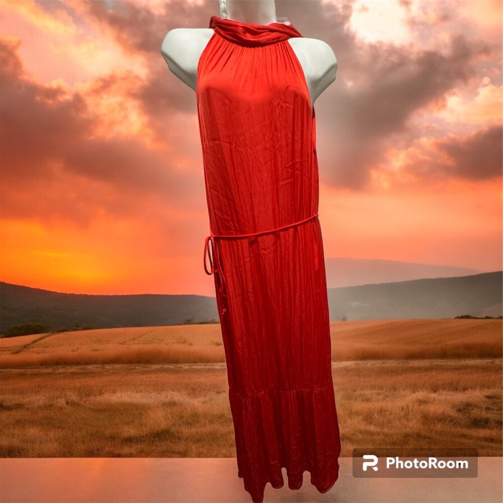 OPT anthropology m dress orange maxi sleeveless